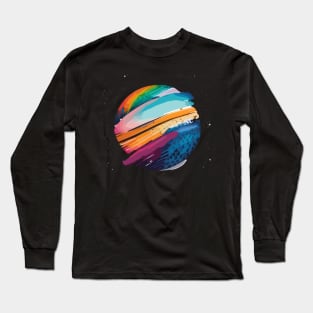 an abstract t-shirt featuring watercolor-inspired brush strokes and colors. Incorporating flowing and vibrant hues to create a dynamic and artistic composition Long Sleeve T-Shirt